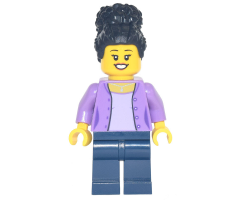 Mom - Medium Lavender Jacket, Dark Blue Legs, Black Coiled Hair