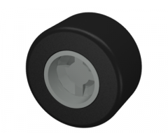 Wheel & Tire Assembly 8mm D. x 9mm (for Slicks), Hole Round for Wheels Holder Pin with Black Tire Smooth Small Wide Slick (30027a / 30028)