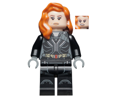 Black Widow - Black Jumpsuit, Dark Orange Mid-Length Hair, Printed Legs, Dark Bluish Gray Hands