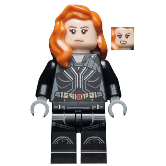 Black Widow - Black Jumpsuit, Dark Orange Mid-Length Hair, Printed Legs, Dark Bluish Gray Hands