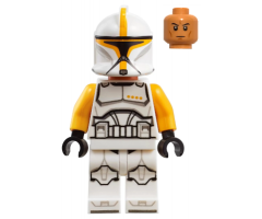 Clone Trooper Commander (Phase 1) - Bright Light Orange Arms, Nougat Head