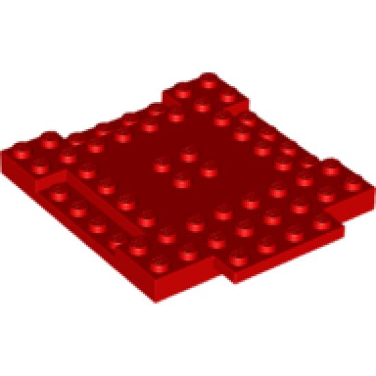 Brick, Modified 8 x 8 x 2/3 with 1 x 4 Indentations and 1 x 4 Plate