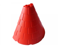 Tower Roof 4 x 8 x 6 Half Cone Shaped with Roof Tiles