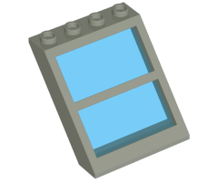 Window 4 x 4 x 3 Roof with Center Bar and Fixed Trans-Light Blue Glass
