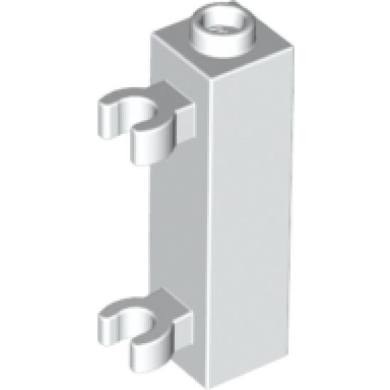 Brick, Modified 1 x 1 x 3 with 2 Clips (Vertical Grip) - Hollow Stud