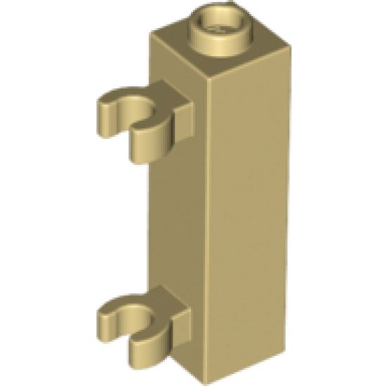 Brick, Modified 1 x 1 x 3 with 2 Clips (Vertical Grip) - Hollow Stud