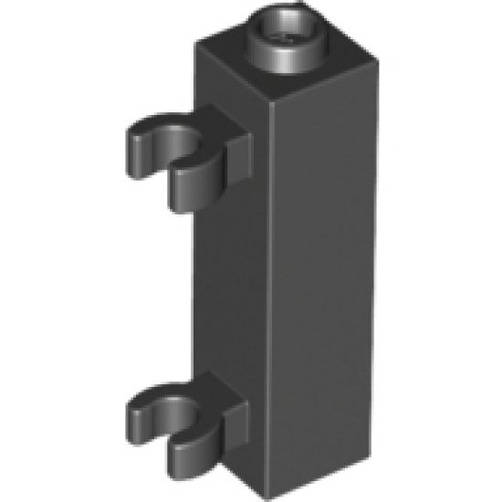 Brick, Modified 1 x 1 x 3 with 2 Clips (Vertical Grip) - Hollow Stud