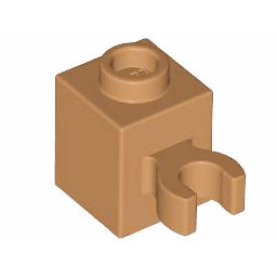 Brick, Modified 1 x 1 with Open O Clip (Vertical Grip) - Hollow Stud