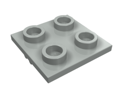 Aircraft Plate, Modified 2 x 2 Thin with Plane Single Wheel Holder