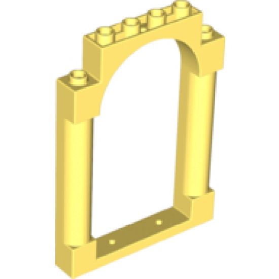 Door, Frame 1 x 6 x 7 Rounded Pillars with Top Arch and Notches