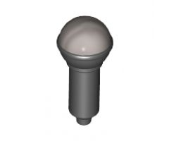 Minifigure, Utensil Microphone with Metallic Silver Top Half Screen Pattern