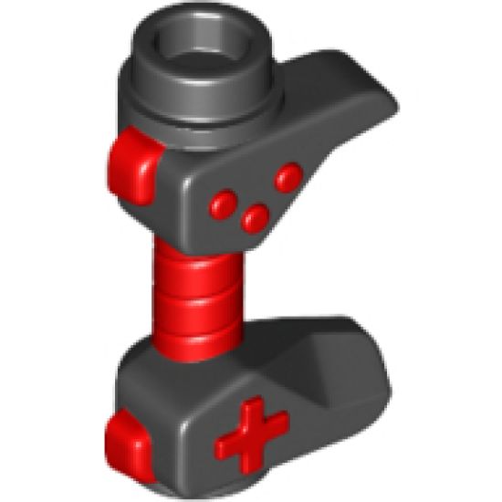 Minifigure, Utensil Game Controller, Holes on Sides for Bar with Red Buttons and Center Handle Pattern