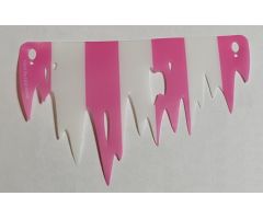 Plastic Part for Set 41375 - Sail, Ragged with 4 Dark Pink and 3 White Stripes Pattern