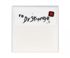 Tile 2 x 2 with Envelope with Handwritten 'to Dr Strange', Dirt Spots and Red Stamp Square Pattern (Sticker) - Set 76060