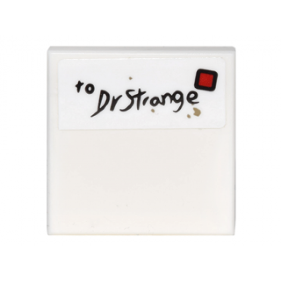 Tile 2 x 2 with Envelope with Handwritten 'to Dr Strange', Dirt Spots and Red Stamp Square Pattern (Sticker) - Set 76060