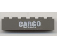 Brick 1 x 6 with 'CARGO' and 'HA 53434' Pattern (Sticker) - Set 4512