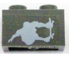 Brick 1 x 2 with Gravity Games Skateboarder Pattern (Sticker) - Set 3535