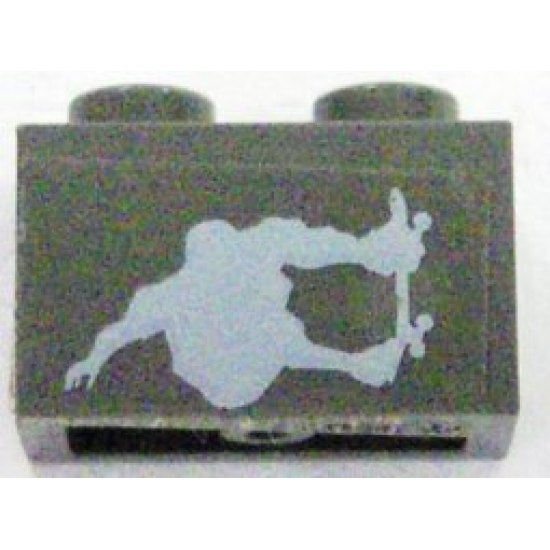 Brick 1 x 2 with Gravity Games Skateboarder Pattern (Sticker) - Set 3535