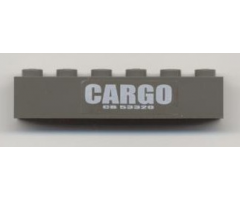 Brick 1 x 6 with 'CARGO' and 'CB 53320' Pattern (Sticker) - Set 4512
