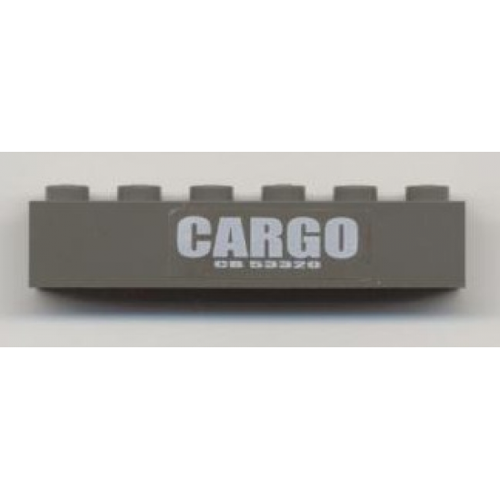 Brick 1 x 6 with 'CARGO' and 'CB 53320' Pattern (Sticker) - Set 4512