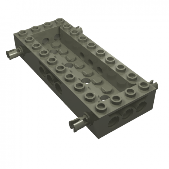 Vehicle, Base 4 x 10 x 1 1/3 with 8 x 2 Recessed Center, 4 Pins, Technic Holes