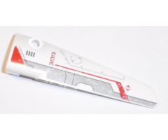 Technic, Panel Fairing # 5 Long Smooth, Side A with Red Triangle and '31313' and Light Bluish Gray and Red Stripes Pattern (Sticker) - Set 31313