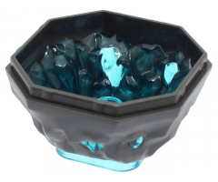 Rock 4 x 4 Octagonal Boulder, Bottom with Molded Trans-Light Blue Crystals Pattern