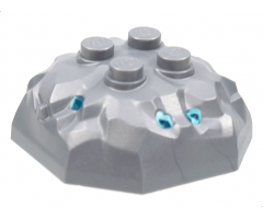 Rock 4 x 4 Octagonal Boulder, Top with Molded Trans-Light Blue Crystals Pattern