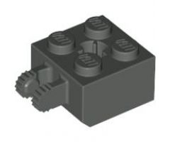 Hinge Brick 2 x 2 Locking with 2 Fingers Vertical and Axle Hole, 9 Teeth