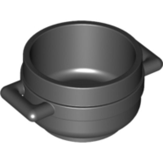 Minifigure, Utensil Pot Cauldron 3 x 3 x 1 & 3/4 with Handles