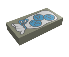 Tile 1 x 2 with HP Money Purse and Coins Pattern
