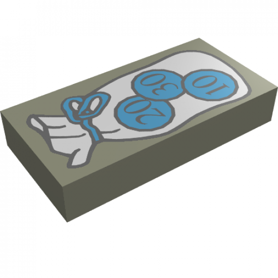 Tile 1 x 2 with HP Money Purse and Coins Pattern