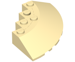 Brick, Round Corner 6 x 6 with Slope 33 Edge, Facet Cutout