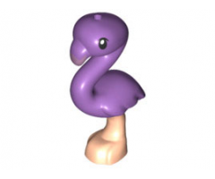 Bird, Flamingo Friends with Medium Lavender Body, Black Eyes and Metallic Pink Beak Pattern