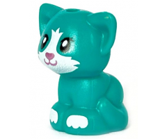 Cat, Friends, Baby Kitten, Sitting with Metallic Pink Nose, White Muzzle and Paws Pattern