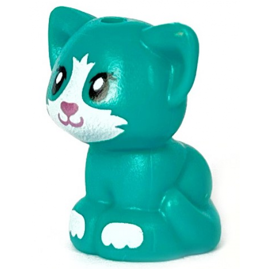 Cat, Friends, Baby Kitten, Sitting with Metallic Pink Nose, White Muzzle and Paws Pattern