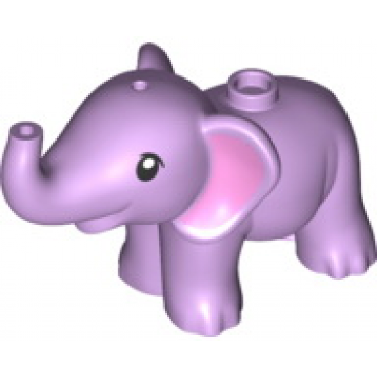 Elephant, Friends, Baby with Bright Pink Ears Pattern