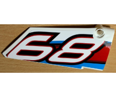 Technic, Panel Fairing #18 Large Smooth, Side B with '68' and Red, Black and Blue Lines Pattern (Sticker) - Set 42077