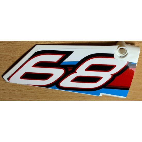 Technic, Panel Fairing #18 Large Smooth, Side B with '68' and Red, Black and Blue Lines Pattern (Sticker) - Set 42077