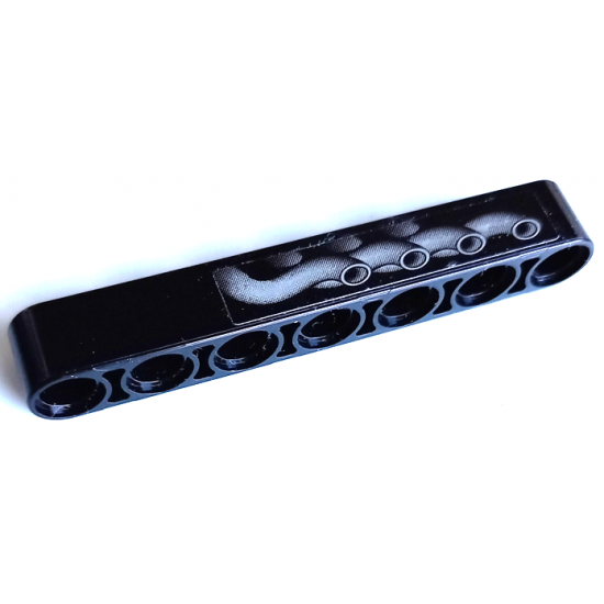 Technic, Liftarm Thick 1 x 7 with 4 Silver Exhaust Pipes Pattern Model Left Side (Sticker) - Set 42106