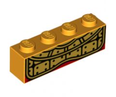 Brick 1 x 4 with Gold Breastplate Pattern (BrickHeadz Monkey King Torso)