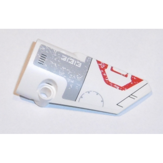 Technic, Panel Fairing # 4 Small Smooth Long, Side B with White '31313' and Light Bluish Gray and Red Pattern (Sticker) - Set 31313