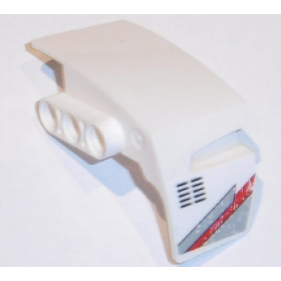 Technic, Panel Car Mudguard Left with Light Bluish Gray and Red Stripes and Black Grille Pattern (Sticker) - Set 31313