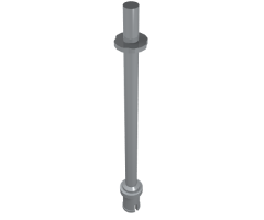 Bar 8L with Stop Rings and Pin (Technic, Figure Accessory Ski Pole) - Flat End