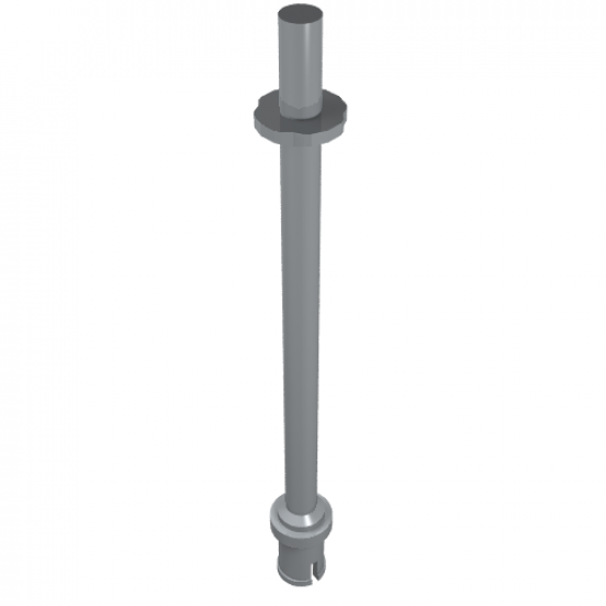 Bar 8L with Stop Rings and Pin (Technic, Figure Accessory Ski Pole) - Flat End