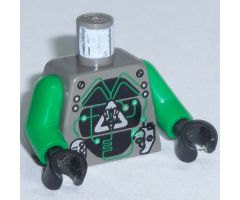 Torso Space Insectoids Silver Logo on Black Panels, 2 Silver Panels Pattern / Green Arms / Black Hands