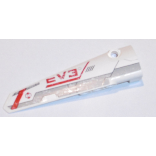 Technic, Panel Fairing # 6 Long Smooth, Side B with Red 'EV3' and Light Bluish Gray and Red Stripes Pattern (Sticker) - Set 31313