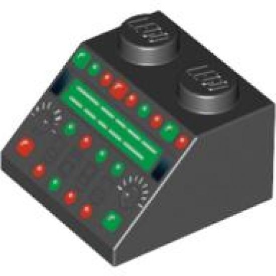 Slope 45 2 x 2 with Control Panel with Red and Green Lamps Pattern