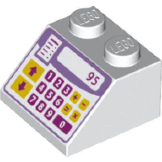 Slope 45 2 x 2 with Pink, Purple and Yellow Cash Register Pattern