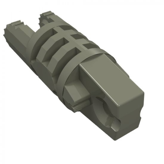 Hinge Cylinder 1 x 3 Locking with 1 Finger and 2 Fingers on Ends, 9 Teeth, without Hole